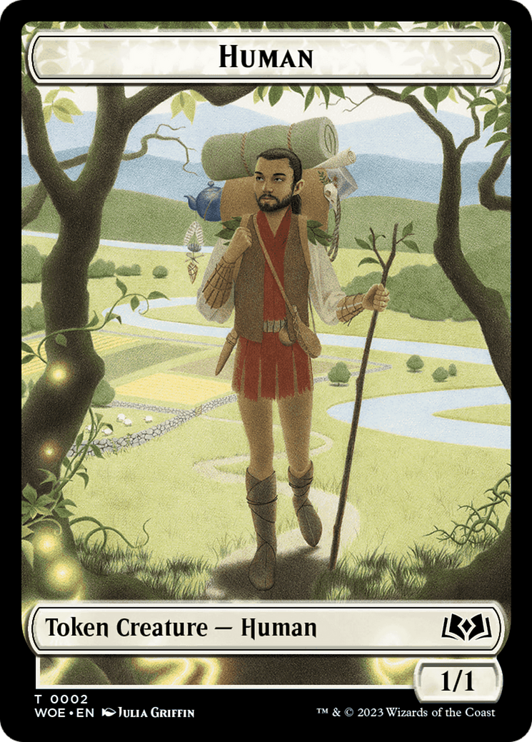 Human // Food (0010) Double-Sided Token [Wilds of Eldraine Tokens] | North Game Den