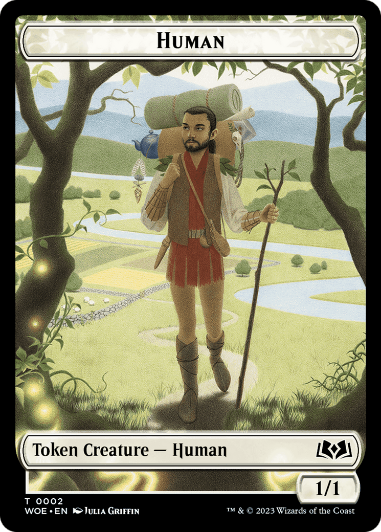 Human // Food (0012) Double-Sided Token [Wilds of Eldraine Tokens] | North Game Den