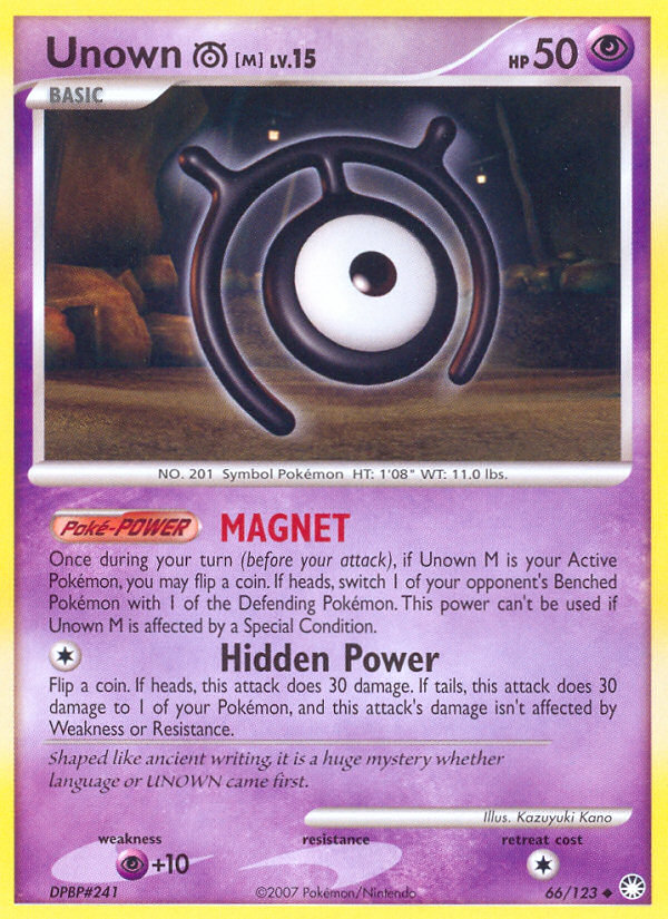 Unown M (66/123) [Diamond & Pearl: Mysterious Treasures] | North Game Den