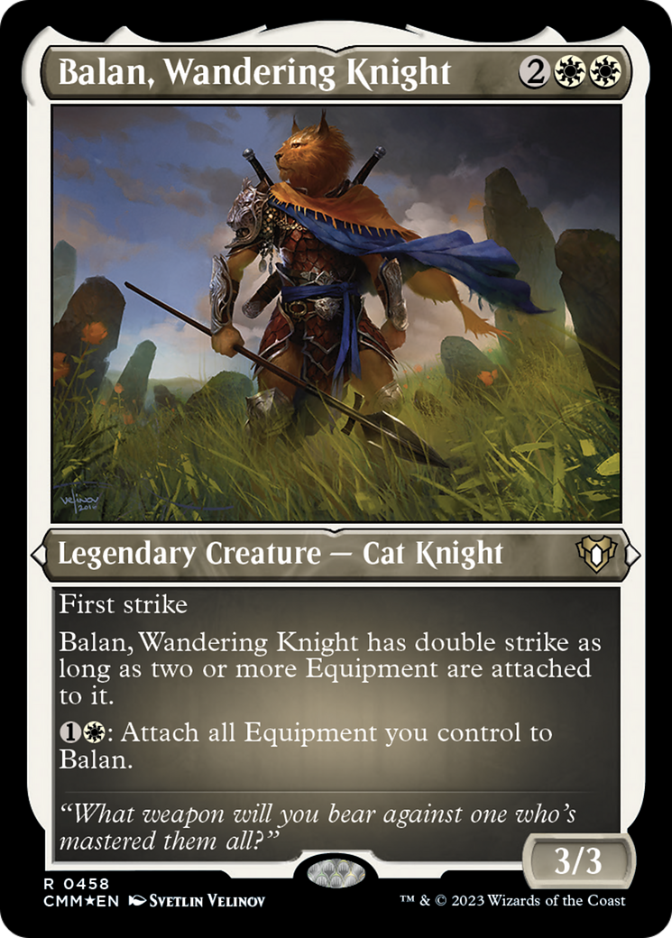 Balan, Wandering Knight (Foil Etched) [Commander Masters] | North Game Den