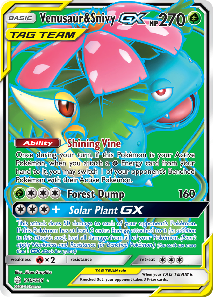 Venusaur & Snivy GX (210/236) [Sun & Moon: Cosmic Eclipse] | North Game Den