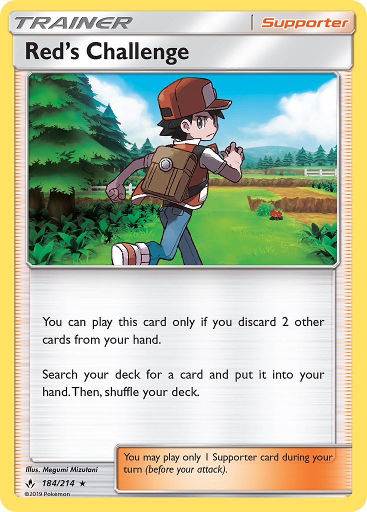 Red's Challenge (184/214) (Theme Deck Exclusive) [Sun & Moon: Unbroken Bonds] | North Game Den