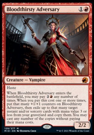 Bloodthirsty Adversary (Promo Pack) [Innistrad: Midnight Hunt Promos] | North Game Den