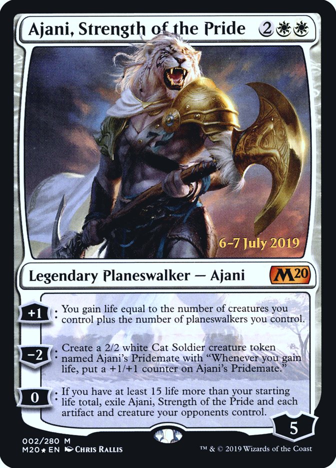 Ajani, Strength of the Pride  [Core Set 2020 Prerelease Promos] | North Game Den