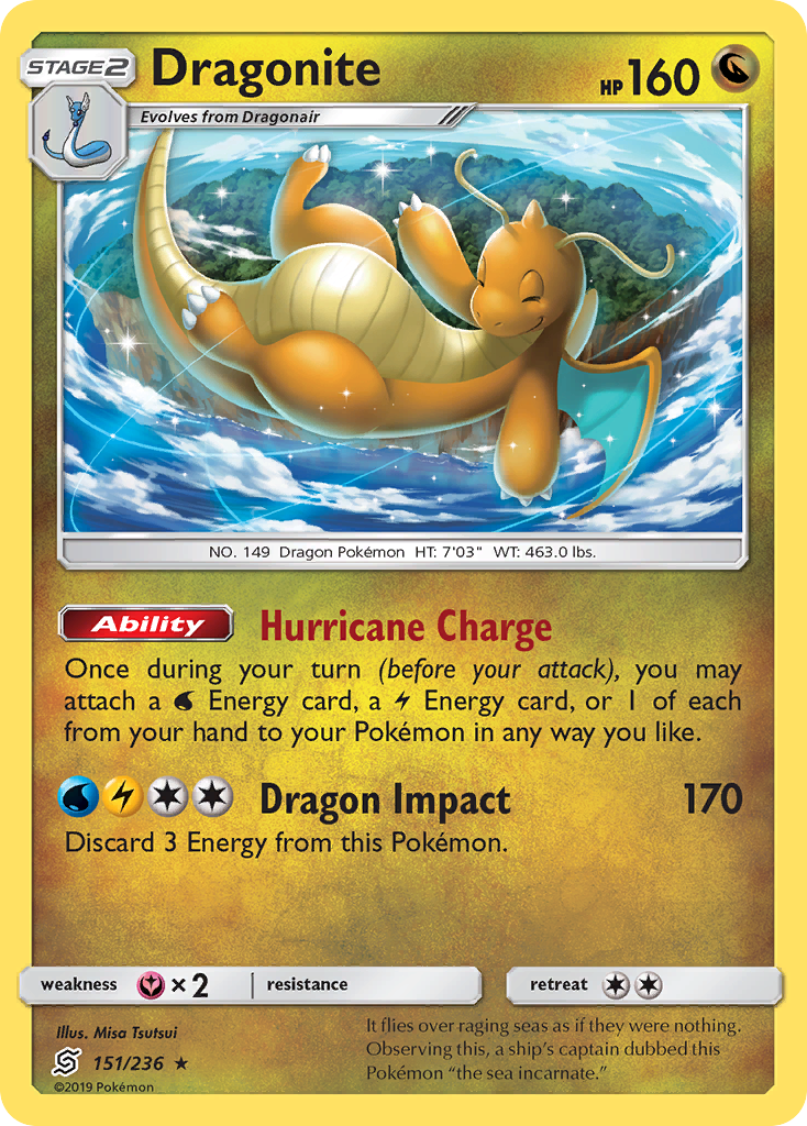 Dragonite (151/236) (Cosmos Holo) [Sun & Moon: Unified Minds] | North Game Den