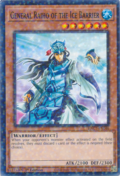 General Raiho of the Ice Barrier (Duel Terminal) [HAC1-EN046] Common | North Game Den