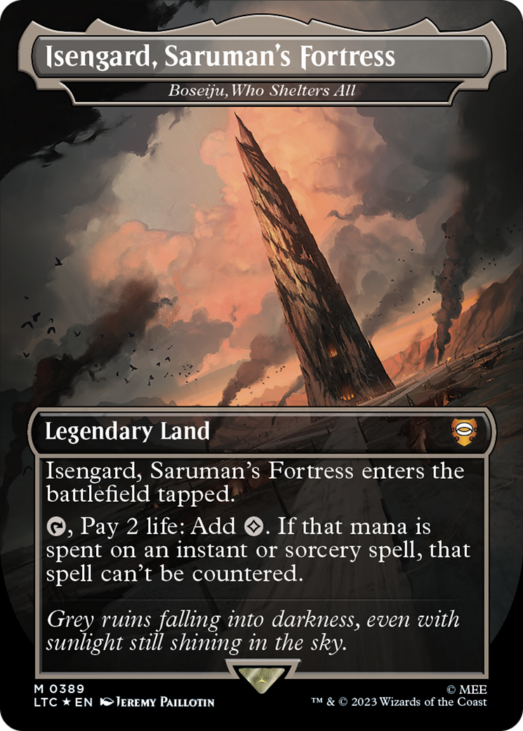 Isengard, Saruman's Fortress - Boseiju, Who Shelters All (Surge Foil Realms and Relics) [The Lord of the Rings: Tales of Middle-Earth Commander] | North Game Den