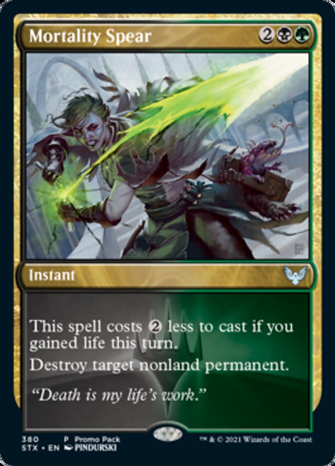 Mortality Spear (Promo Pack) [Strixhaven: School of Mages Promos] | North Game Den