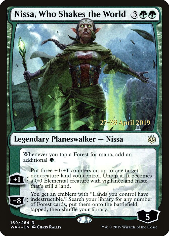 Nissa, Who Shakes the World  [War of the Spark Prerelease Promos] | North Game Den