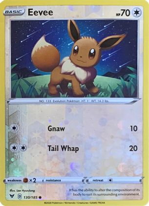 Eevee (130/185) (Reverse Cosmos Holo) [Sword & Shield: Vivid Voltage] | North Game Den