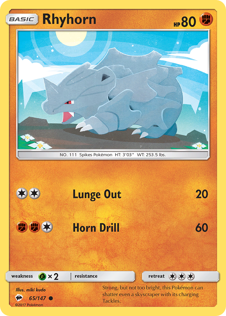 Rhyhorn (65/147) [Sun & Moon: Burning Shadows] | North Game Den