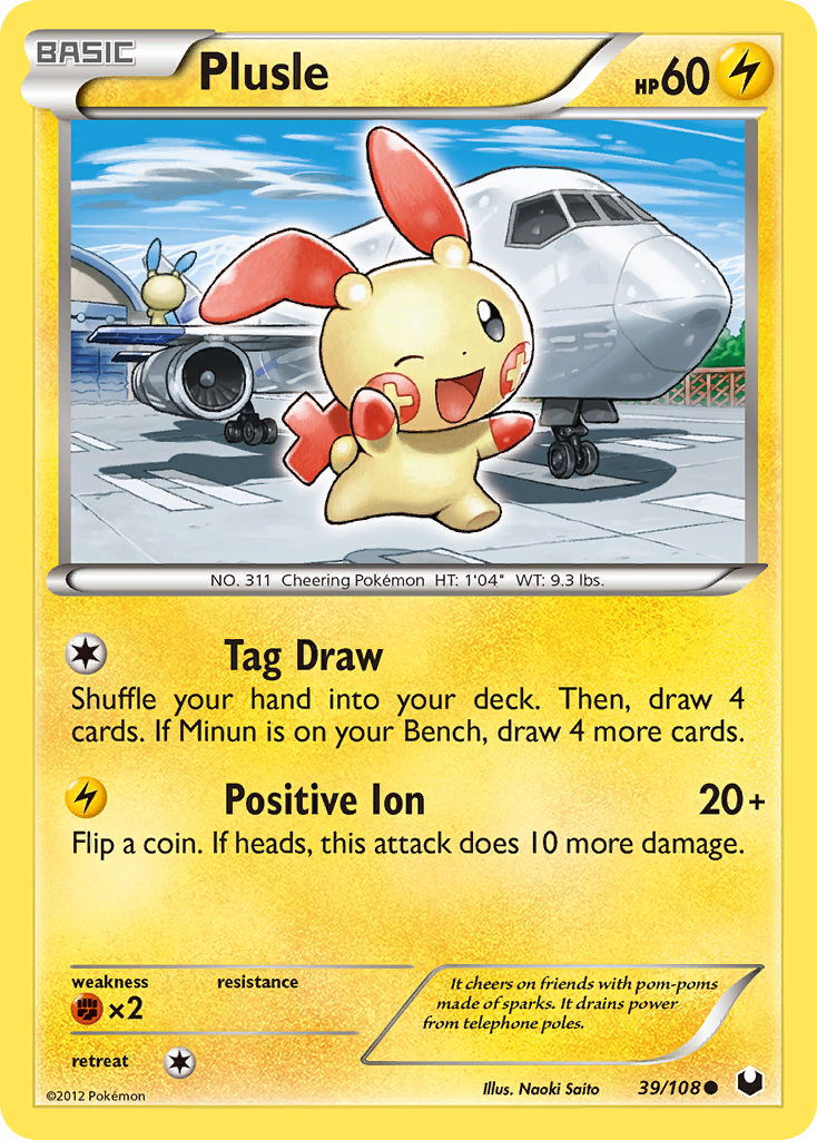 Plusle (39/108) [Black & White: Dark Explorers] | North Game Den