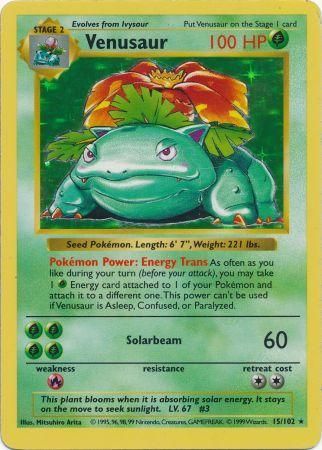 Venusaur (15/102) [Base Set Shadowless Unlimited] | North Game Den