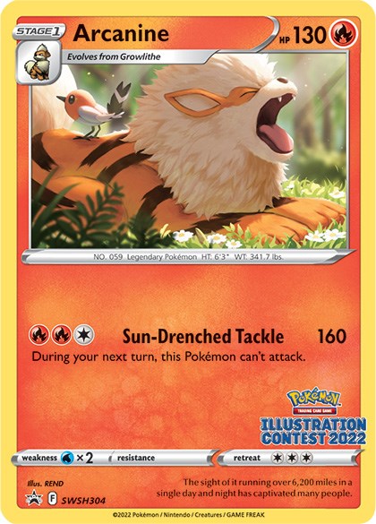 Arcanine (SWSH304) (Illustration Contest 2022) [Sword & Shield: Black Star Promos] | North Game Den