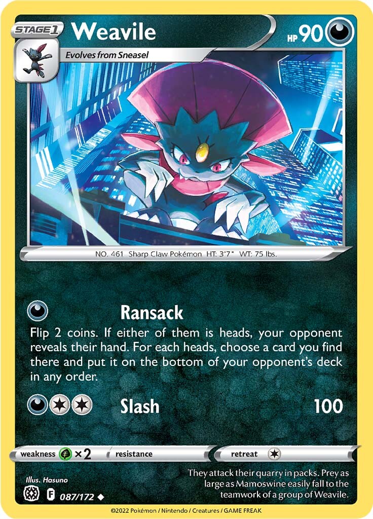 Weavile (087/172) [Sword & Shield: Brilliant Stars] | North Game Den