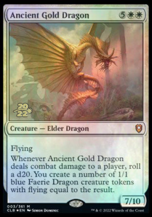Ancient Gold Dragon [Commander Legends: Battle for Baldur's Gate Prerelease Promos] | North Game Den