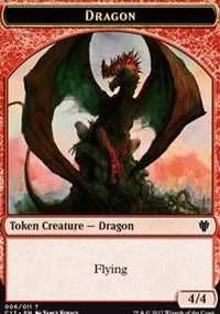 Dragon (006) // Gold (010) Double-sided Token [Commander 2017 Tokens] | North Game Den