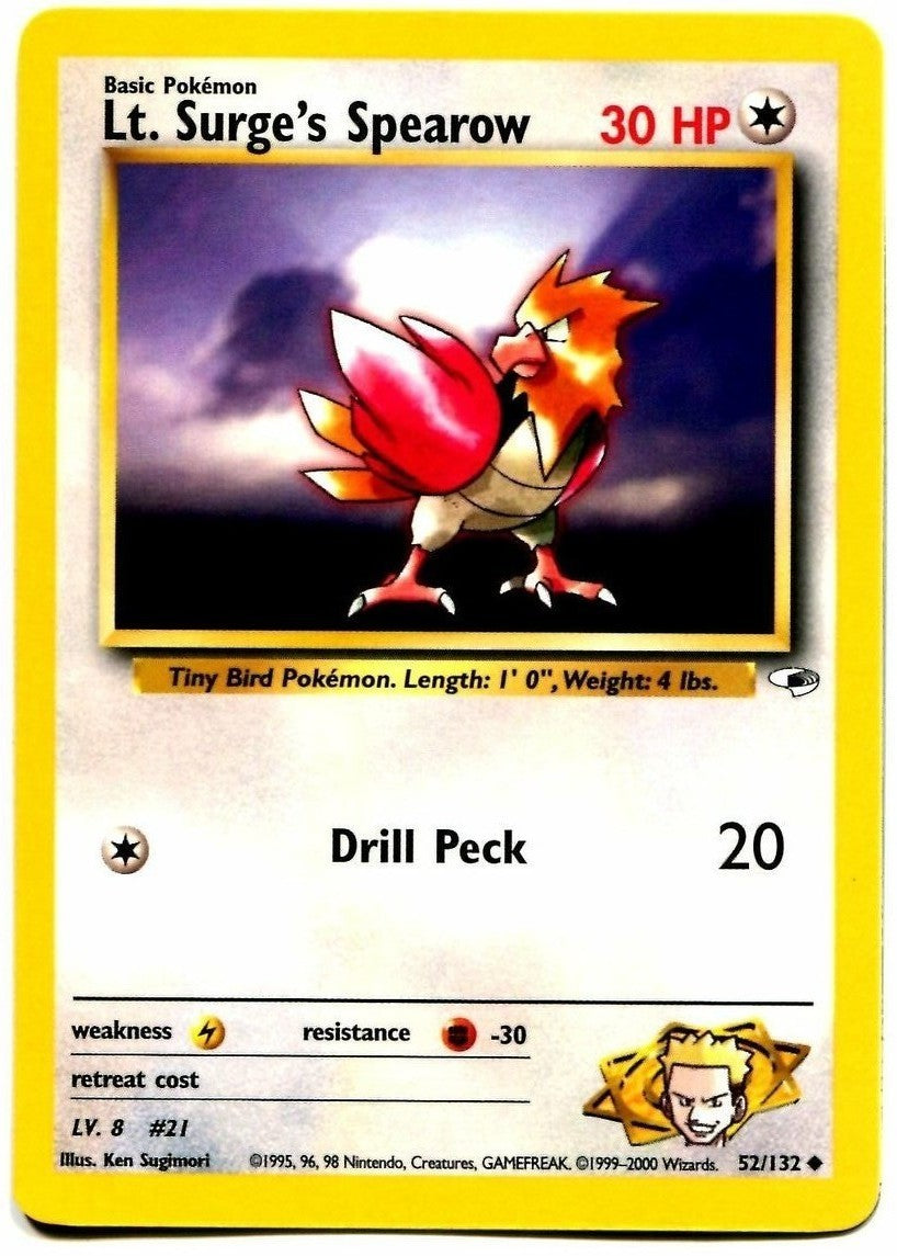 Lt. Surge's Spearow (52/132) [Gym Heroes Unlimited] | North Game Den