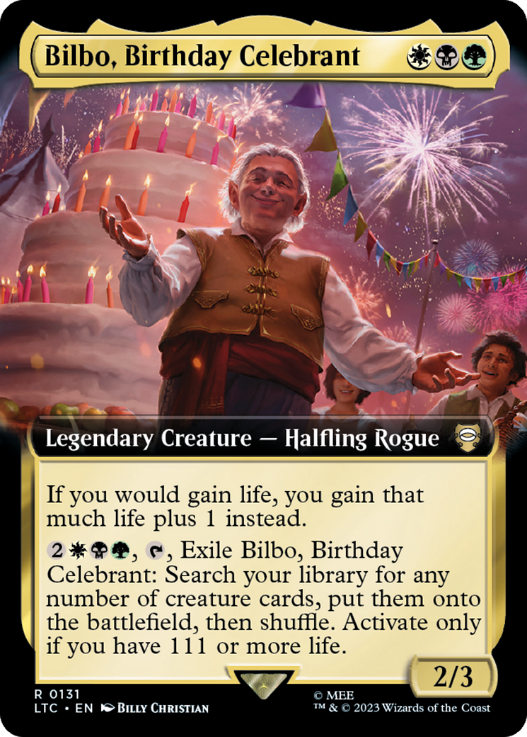 Bilbo, Birthday Celebrant (Extended Art) [The Lord of the Rings: Tales of Middle-Earth Commander] | North Game Den