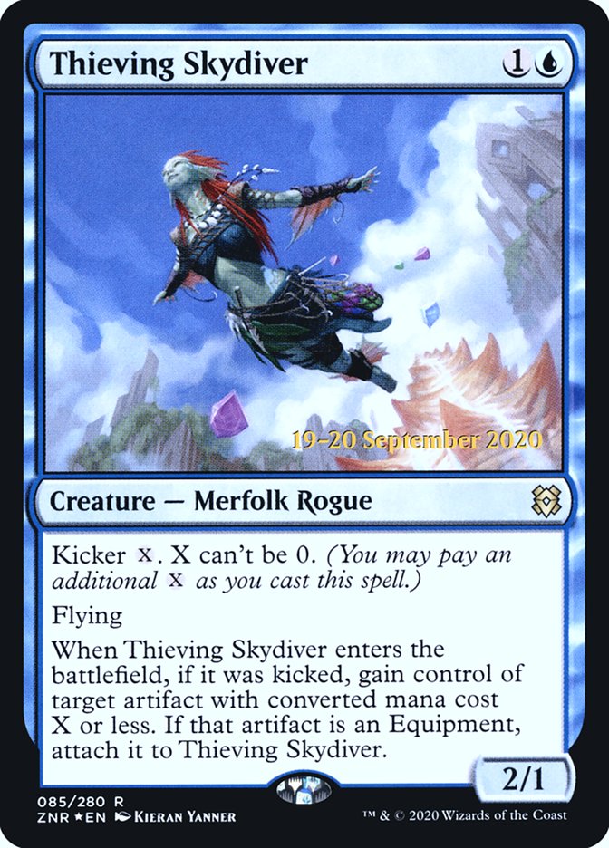 Thieving Skydiver  [Zendikar Rising Prerelease Promos] | North Game Den