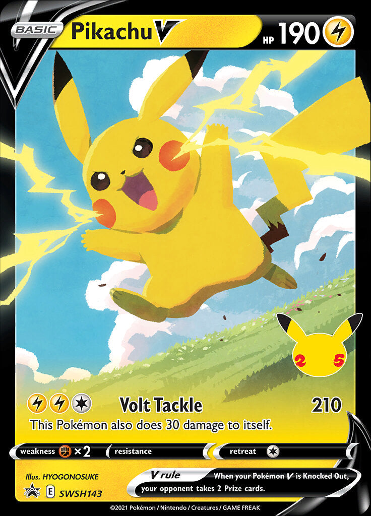 Pikachu V (SWSH143) (Celebrations) [Sword & Shield: Black Star Promos] | North Game Den