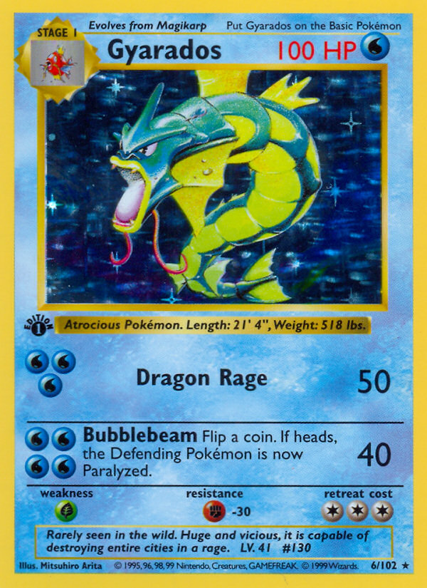 Gyarados (6/102) (Shadowless) [Base Set 1st Edition] | North Game Den