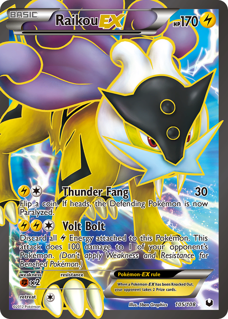 Raikou EX (105/108) [Black & White: Dark Explorers] | North Game Den