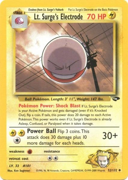 Lt. Surge's Electrode (52/132) [Gym Challenge Unlimited] | North Game Den