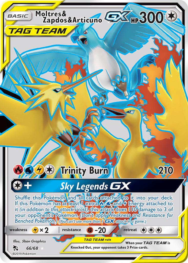 Moltres & Zapdos & Articuno GX (66/68) [Sun & Moon: Hidden Fates] | North Game Den