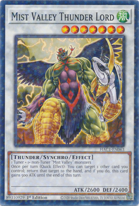 Mist Valley Thunder Lord (Duel Terminal) [HAC1-EN063] Common | North Game Den