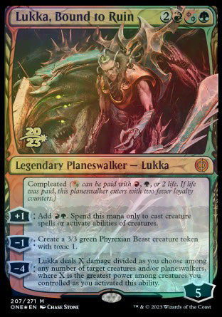 Lukka, Bound to Ruin [Phyrexia: All Will Be One Prerelease Promos] | North Game Den