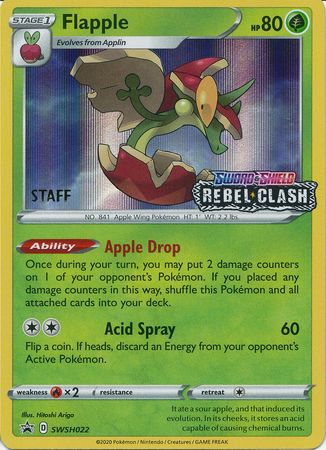 Flapple (SWSH022) (Staff Prerelease Promo) [Sword & Shield: Black Star Promos] | North Game Den