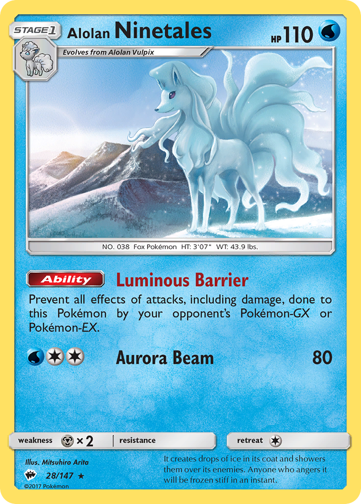 Alolan Ninetales (28/147) [Sun & Moon: Burning Shadows] | North Game Den