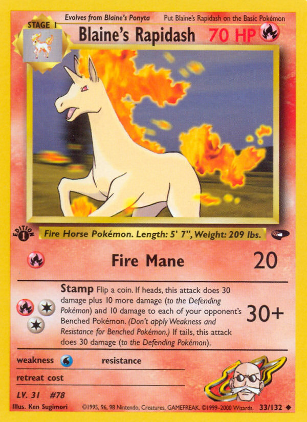 Blaine's Rapidash (33/132) [Gym Challenge 1st Edition] | North Game Den