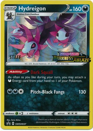 Hydreigon (SWSH037) (Staff Prerelease Promo) [Sword & Shield: Black Star Promos] | North Game Den