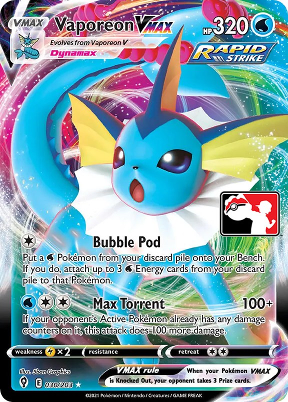 Vaporeon VMAX (030/203) [Prize Pack Series One] | North Game Den