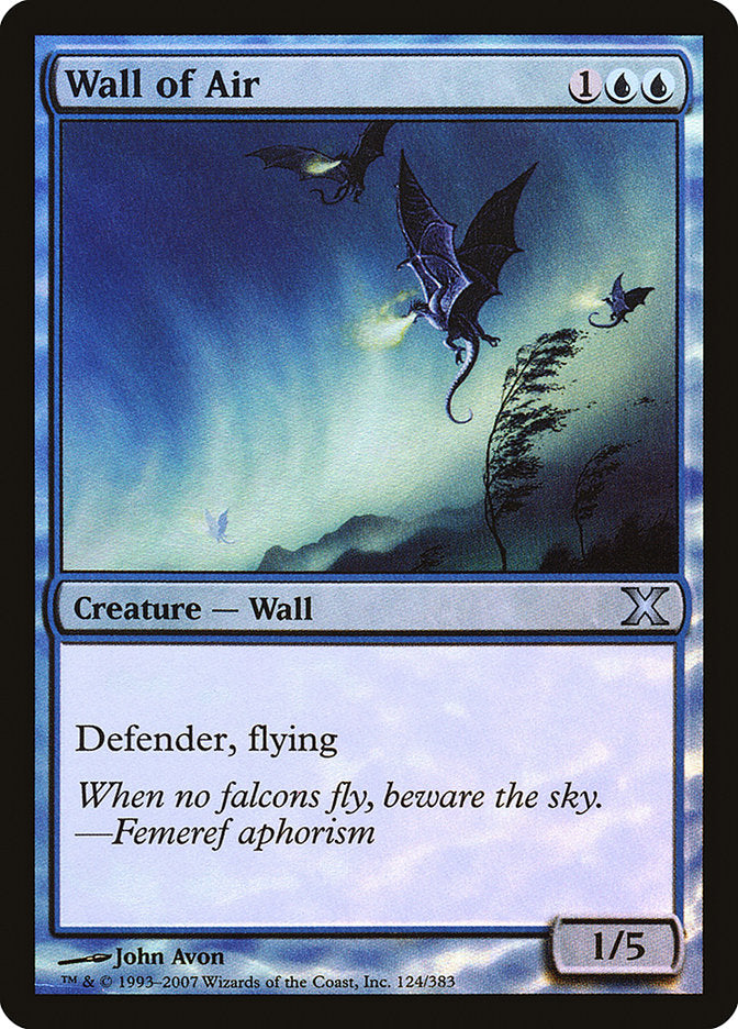 Wall of Air (Premium Foil) [Tenth Edition] | North Game Den
