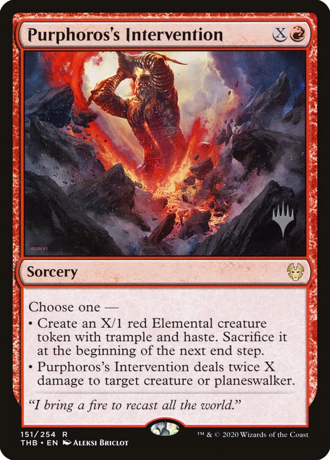 Purphoros's Intervention (Promo Pack) [Theros Beyond Death Promos] | North Game Den