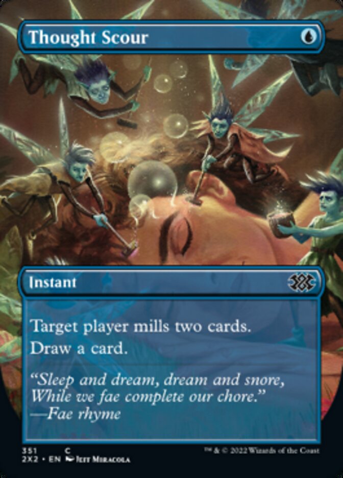 Thought Scour (Borderless Alternate Art) [Double Masters 2022] | North Game Den