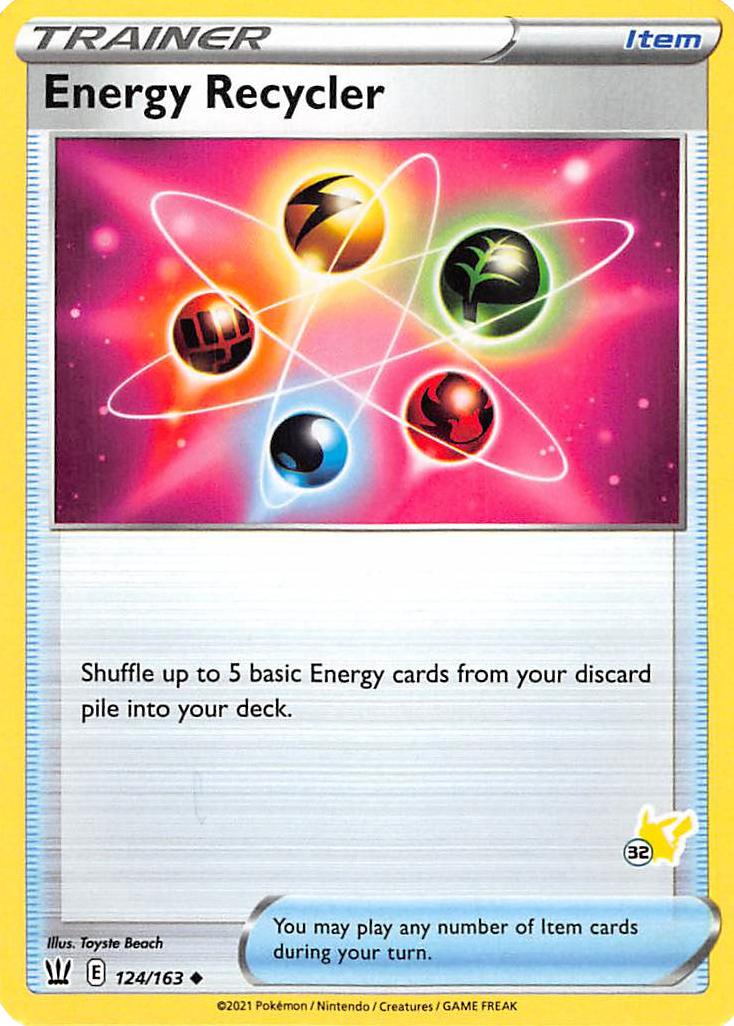 Energy Recycler (124/163) (Pikachu Stamp #32) [Battle Academy 2022] | North Game Den
