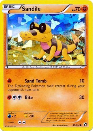 Sandile (63/114) (Cracked Ice Holo) [Black & White: Base Set] | North Game Den