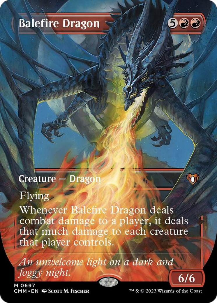 Balefire Dragon (Borderless Alternate Art) [Commander Masters] | North Game Den