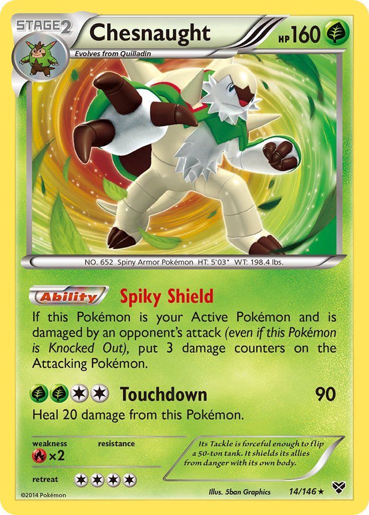 Chesnaught (14/146) (Cosmos Holo) (Blister Exclusive) [XY: Base Set] | North Game Den