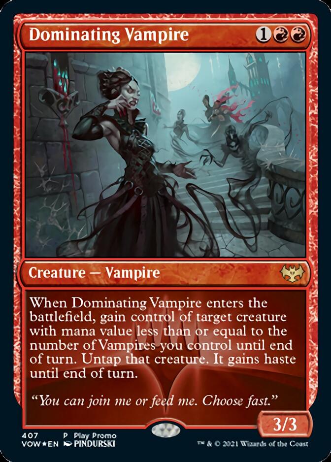 Dominating Vampire (Play Promo) [Innistrad: Crimson Vow Promos] | North Game Den