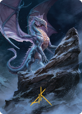 Ancient Silver Dragon Art Card (06) (Gold-Stamped Signature) [Commander Legends: Battle for Baldur's Gate Art Series] | North Game Den