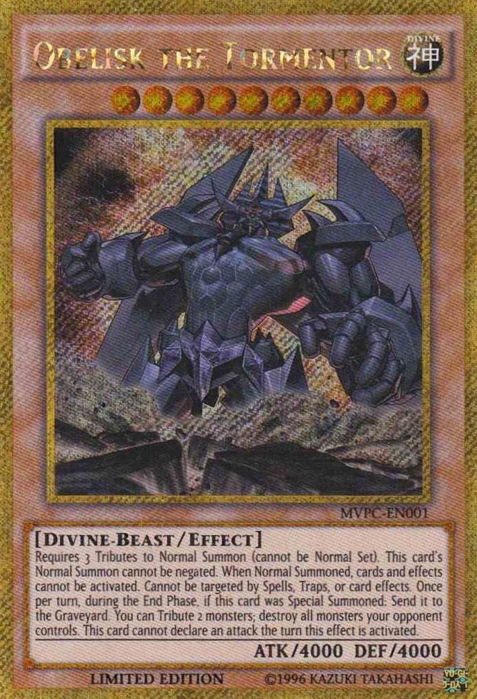 Obelisk the Tormentor [MVPC-EN001] Gold Secret Rare | North Game Den