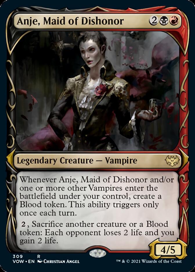 Anje, Maid of Dishonor (Showcase Fang Frame) [Innistrad: Crimson Vow] | North Game Den