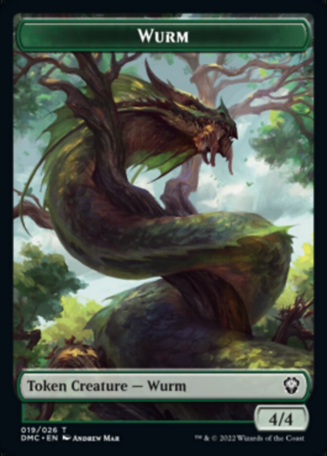 Bird (002) // Wurm Double-sided Token [Dominaria United Tokens] | North Game Den