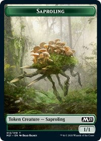 Saproling // Zombie Double-sided Token [Core Set 2021 Tokens] | North Game Den