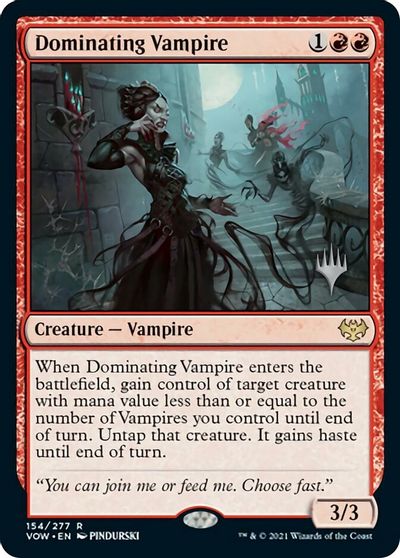 Dominating Vampire (Promo Pack) [Innistrad: Crimson Vow Promo Pack] | North Game Den